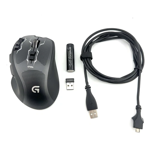 Logitech G700s Wireless Wired Rechargeable Black Gaming Mouse & Dongle