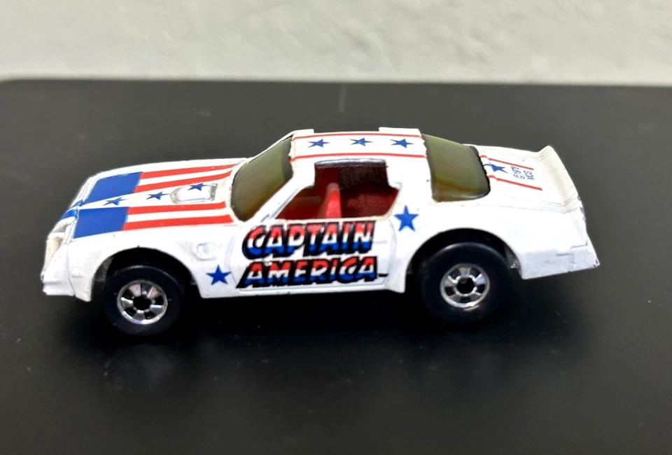 Hot Wheels Blackwall 1977 Hot Bird Capitán América Heroes ¡cuerpo y base limpios!! Foto 2 de 4