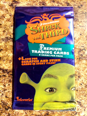 SHREK THE THIRD PREMIUM TRADING CARDS ''1 PACK'' INKWORKS 2007 ''READ''