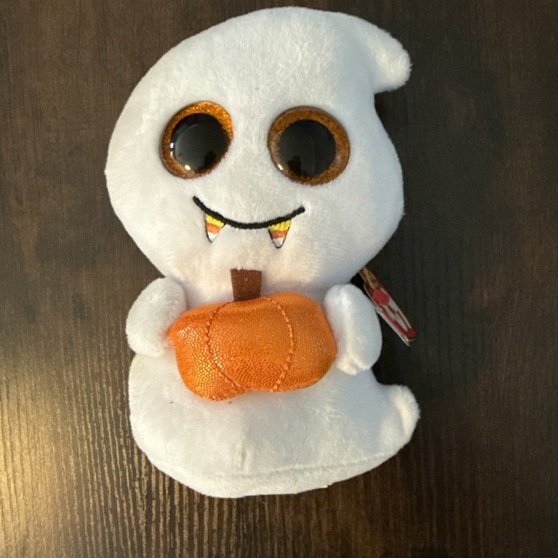 TY Beanie Boos Scream the Halloween Ghost NWT 2017 Glitter Eyes 6” Pumpkin Cute.