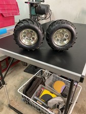 Kyosho RC Monster Truck Ruote Pneumatici Cromati OEM Coppia USA-1