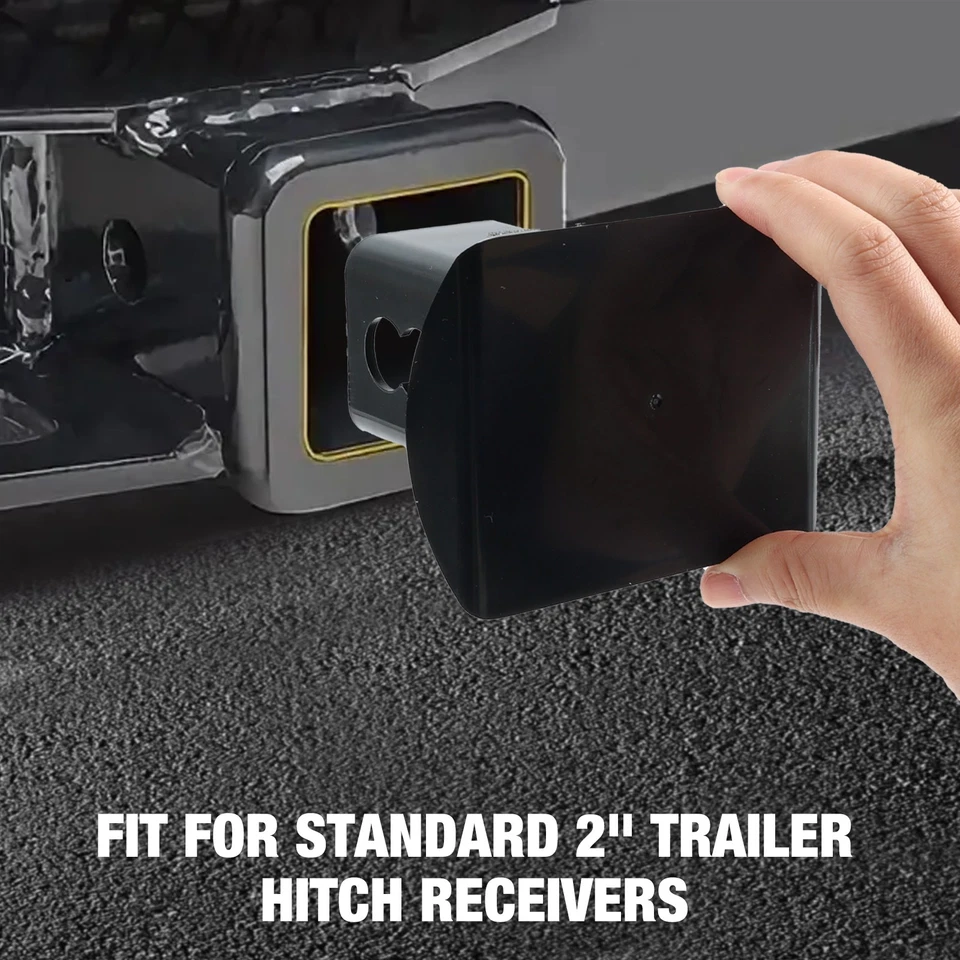 Trailer Hitch Black Cover For 2 Inch Receiver Styling 2" Blank Plastic Tube Tow. Foto 3 de 4