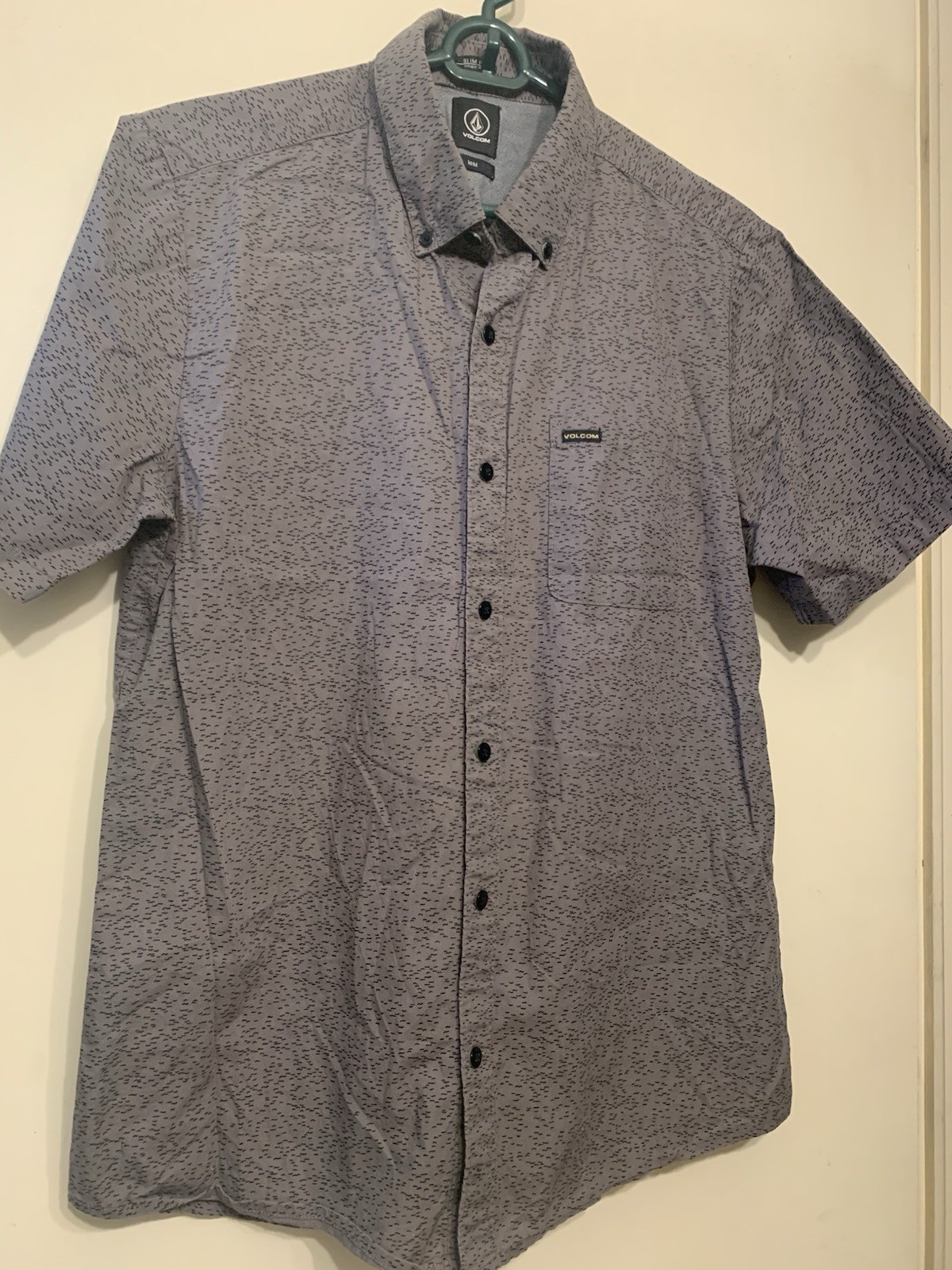 Button Down Shirt Gray And Black      Pattern Med… - image 2