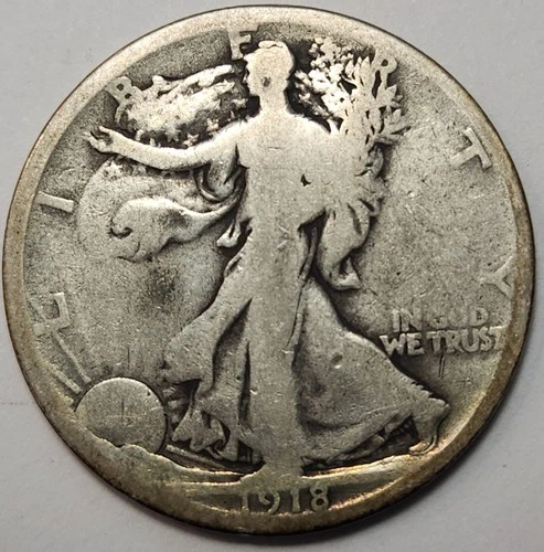 1918 S Walking Liberty Half Dollar - 90% Silver - Great For Albums- WL-1823