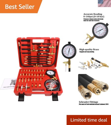 #ad Comprehensive Pro Fuel Pressure Tester Kit Includes Ford Adaptors and Fittings $221.99