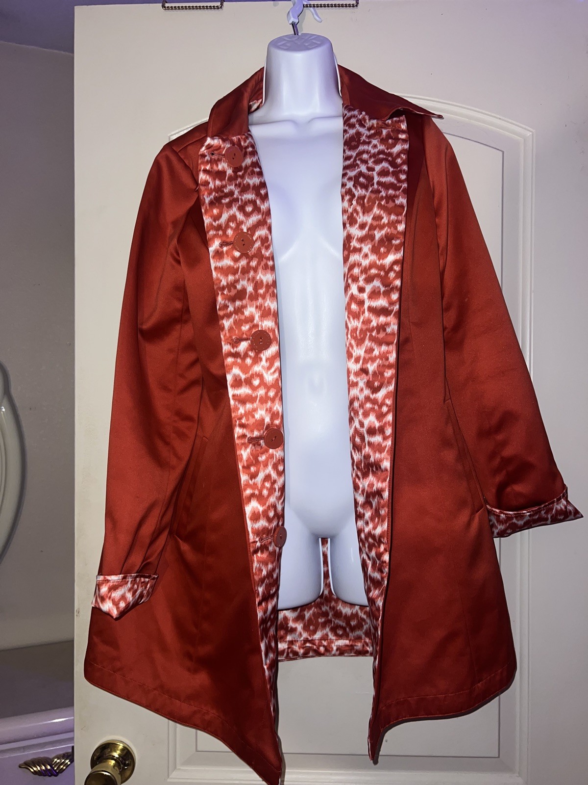 Dennis Basso Reversible Solid Orange & Beige Spot… - image 4