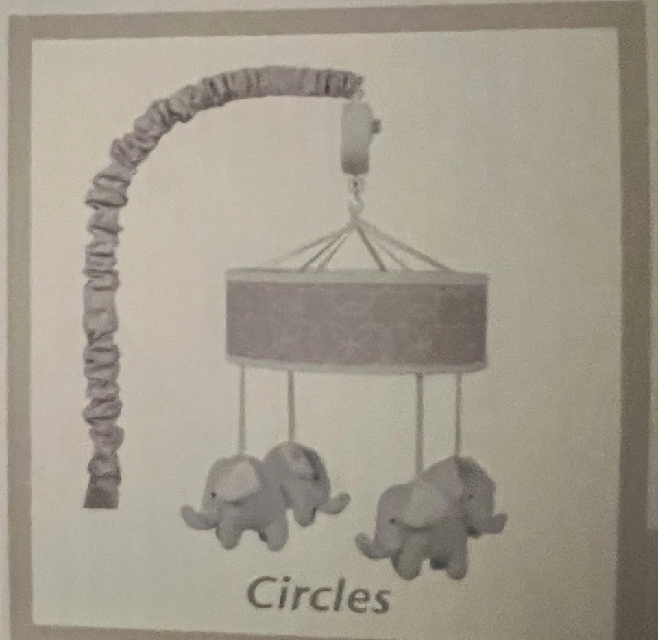 TREND LAB MUSICAL BEBÉ MÓVIL PARA CUNA ELEFANTES NUEVO DISEÑO CÍRCULOS Foto 2 de 3