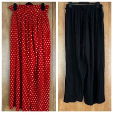 Misguided Pretty Little Thing Two Pairs Crinkle Trousers Red & Black Size 8