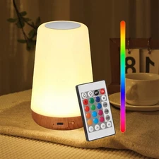 Small Night Light, LED Bedside Touch Desk Light, Portable Desk Edge Light wit...