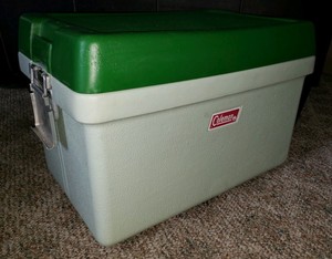 vintage green coleman cooler