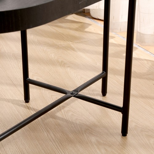 2-Tier Black Side Table End Table with Storage Sofa Table & Metal Frame - Picture 11 of 17