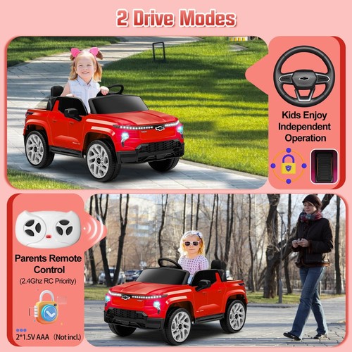 12V Kids Ride on Truck Licensed Chevrolet Silverado Electric Car Toy with Remote - Picture 66 of 69