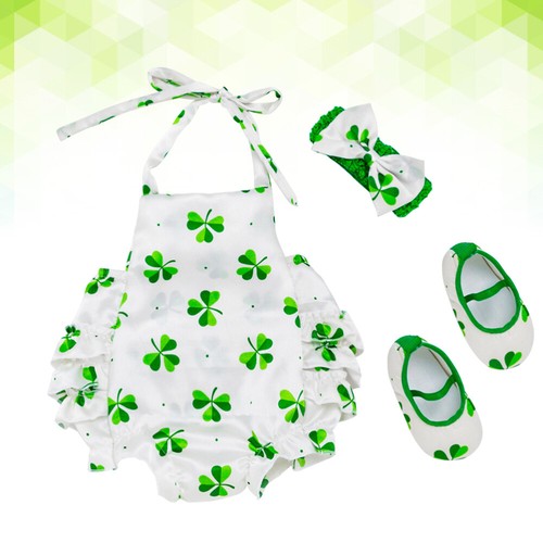 3 Pcs Neugeboren Kleinkind St. Patricks Muster-Outfits Baby Einteiler - 第 12/12 張圖片