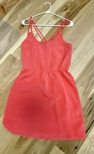 Forever 21 Women's Coral Pink A-Line Cross-back Dress Size Medium EUC