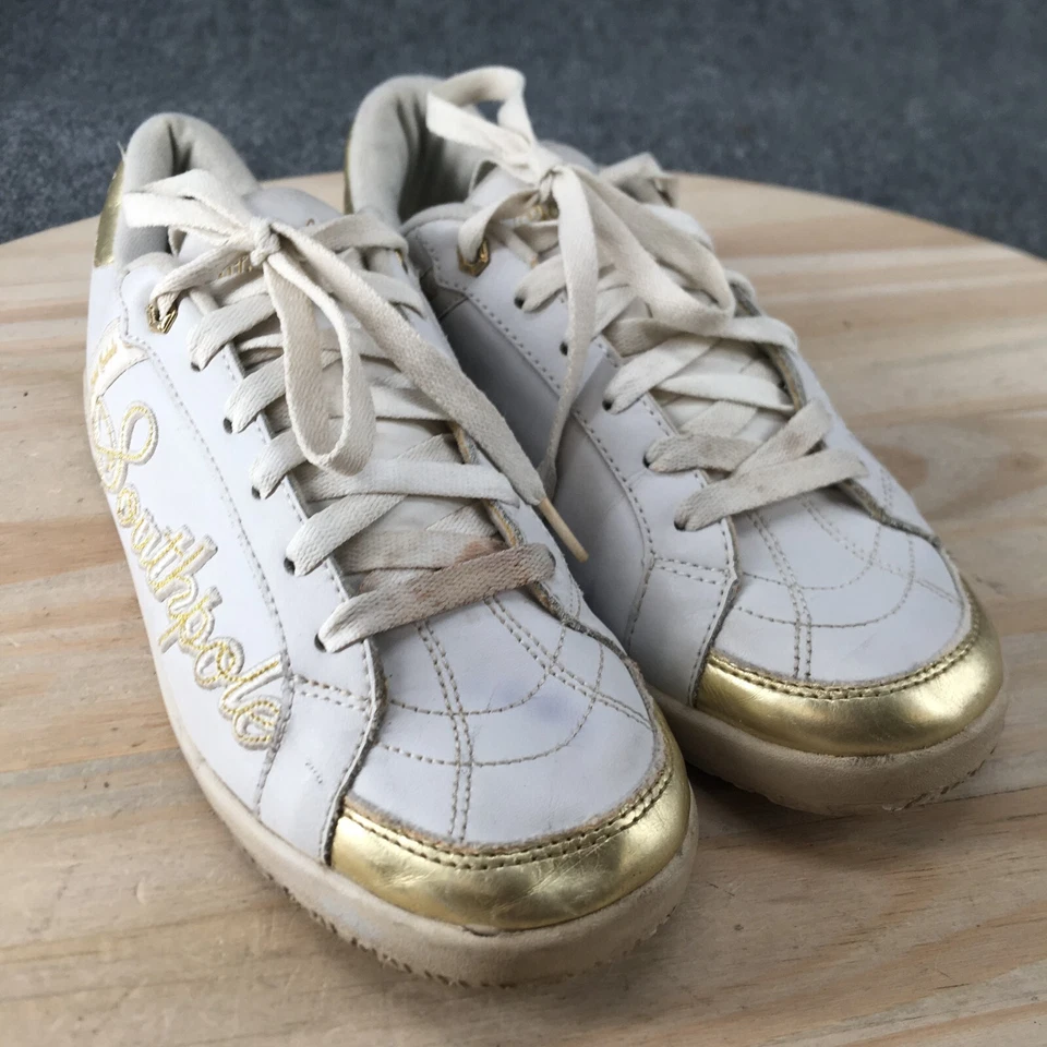 Zapatos Southpole Mujer 7.5 Polar Tenis Cuero Blanco Con Cordones Parte Superior Baja Comodidad Foto 3 de 4