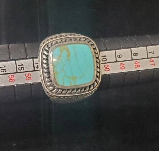 Anillo Navajo Vintage Firmado Turquesa Plata 925 Talla 6.5 Foto 3 de 4