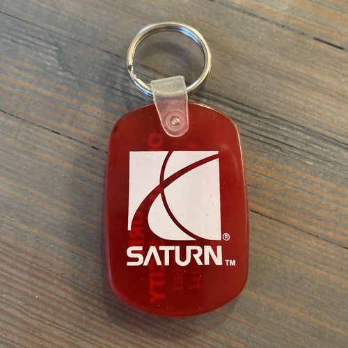 Vtg Car Auto Dealer Keychain SATURN of Kansas CityKey Fob Ring Made