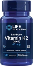 Life Extension Low Dose Vitamin K2 (Mk-7) 45 mcg 90 Sgels (PAck of 3 unit)
