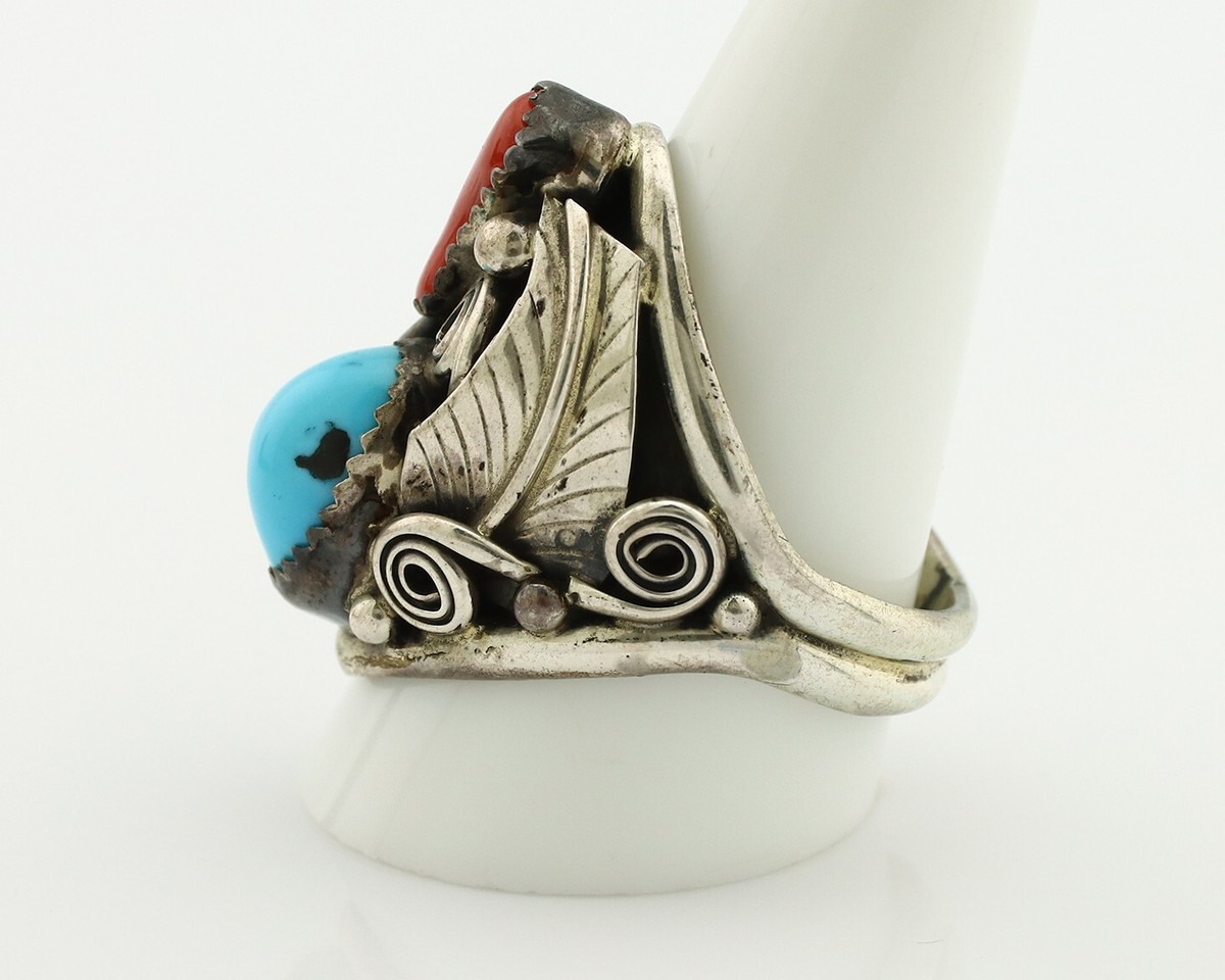 NVAJO ナバホ族　silver925×opal×coral リング NVAJO ナバホ族 silver925×opal×coral リング