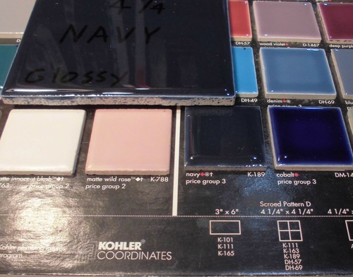 1 pc. Kohler Navy Blue: High Gloss Ceramic Tiles by Daltile: 4-1/4" New Stock - Picture 5 of 12