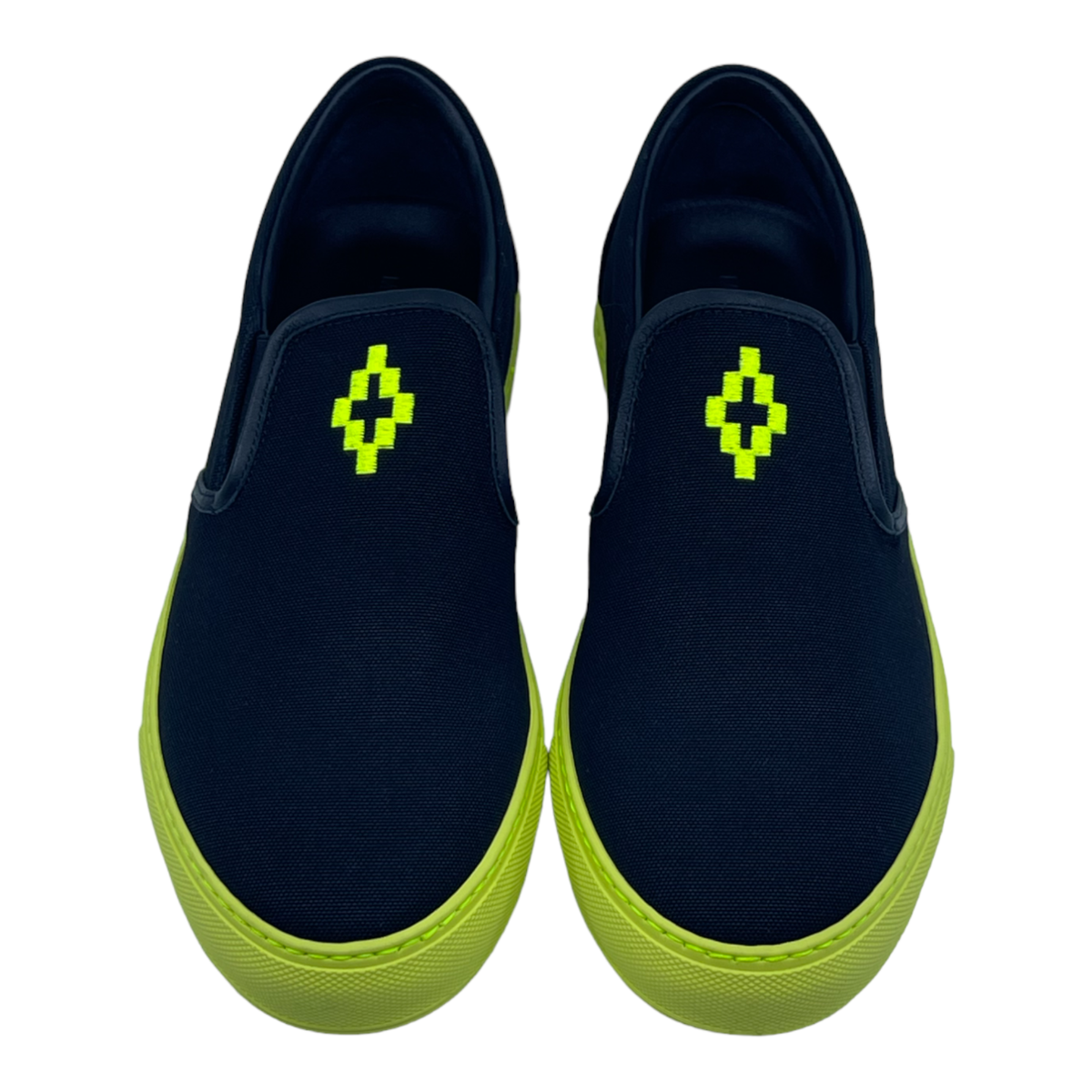 Marcelo Burlon Men's Cross Slip-on SneakerS Black/Yellow - BRAND