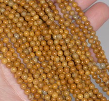 4MM HICKORY BROWN PICTURE JASPER GEMSTONE ROUND LOOSE BEADS 15"