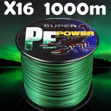 16 Strands 1000m Hollow Braided Fishing Line 20lbs-500lbs Moss Green Hollow Core