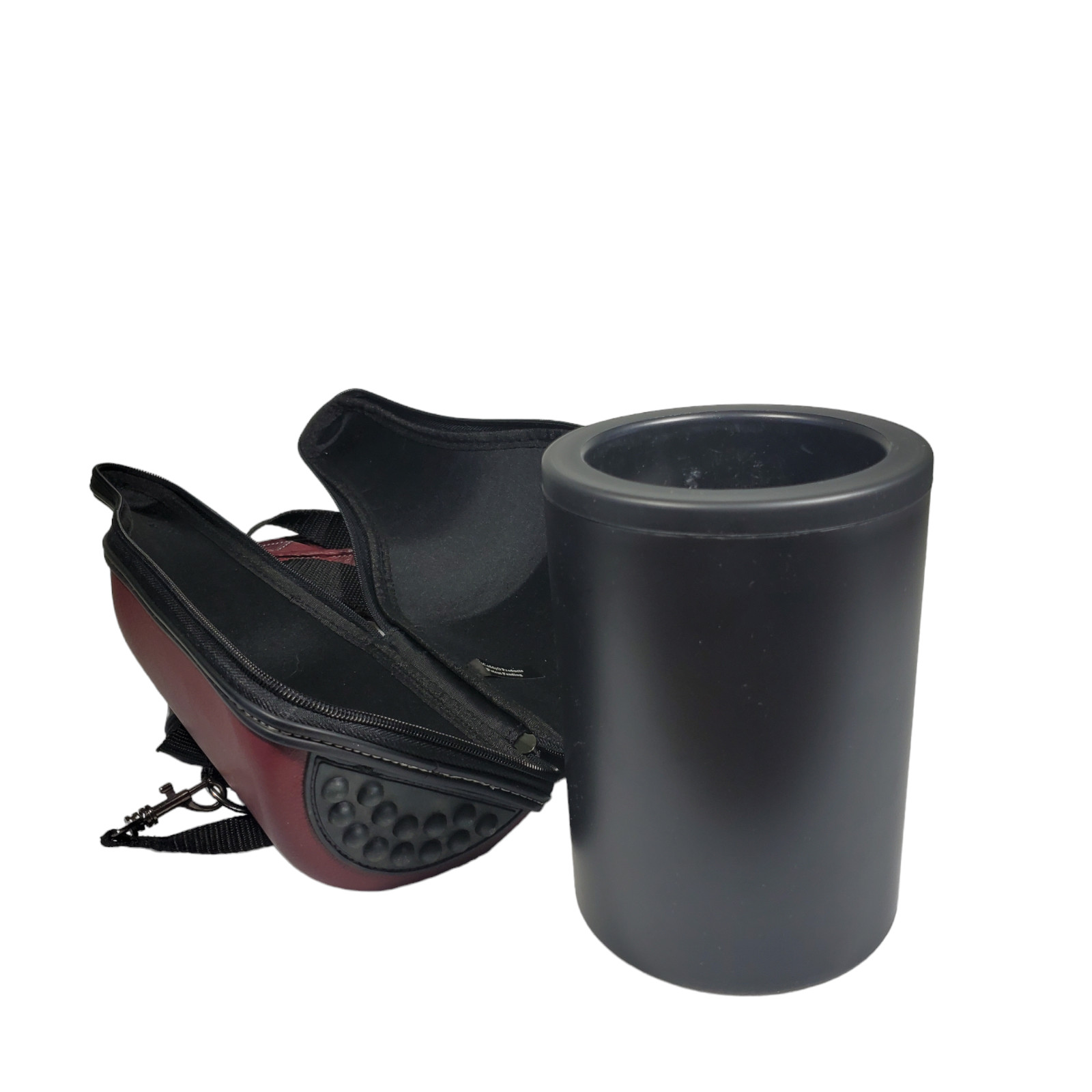 Caddy-O Wine Bottle Shoulder Bag Carrier Insulated Cooler Burgundy Leather