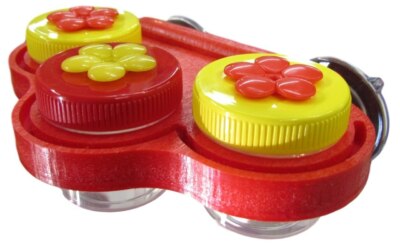 Triple Window Nectar DOTS Yellow and Red HummingBird Feeder - Free Shipping