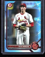 2022 Bowman Draft Pete Hansen 1st Bowman Sky Blue 7/499 Cards #25 Prospect