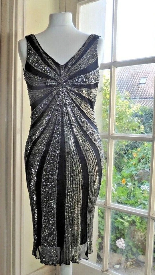 SOUSOURDA ~ Designs by Penny ~ украшенный вечеринки/вечернее платье - шелк - M - Изображение 2 из 4