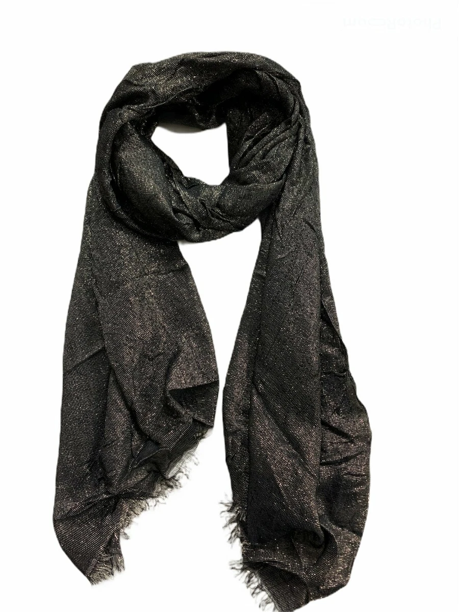 Black and gold metallic scarf 2025