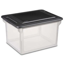 Sterilite Plastic Storage Bin/ File Box, 18 1/2" L X 14" W X 11" H Black Durable