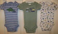Carter's Strong Like Daddy Dinosaurs Set of 3 Bodysuits Baby Size Preemie NWT