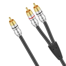 RCA Cable, 1 RCA Male to 2 RCA Male Y-Splitter Digital Stereo Audio Cable Sub...