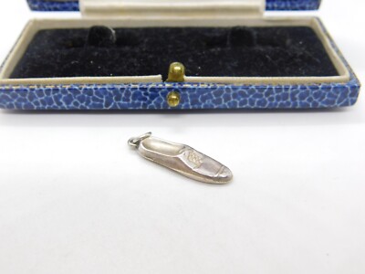 Sterling Silber Smart Flach Schuh Charm Anhänger Vintage um 1970