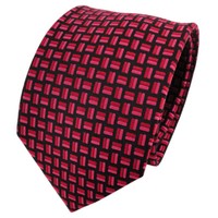 Tigertie Seidenkrawatte Rot Rosé Schwarz Gemustert - Krawatte 100% Seide