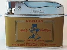 Vintage PURITAN Advertising FLAT LIGHTER / NEVER FIRED / NOS  [2700]