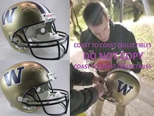 JAKE BROWNING,WASHINGTON HUSKIES,SIGNED,AUTOGRAPHED,FULL SIZE HELMET,COA,PROOF