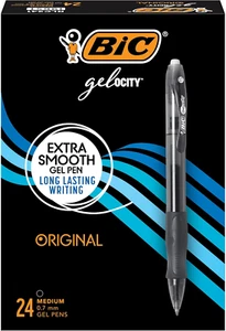 Gelocity Original Black Gel Pens, Medium Point (0.7Mm), 24-Count Pack, Retractab - Picture 1 of 12