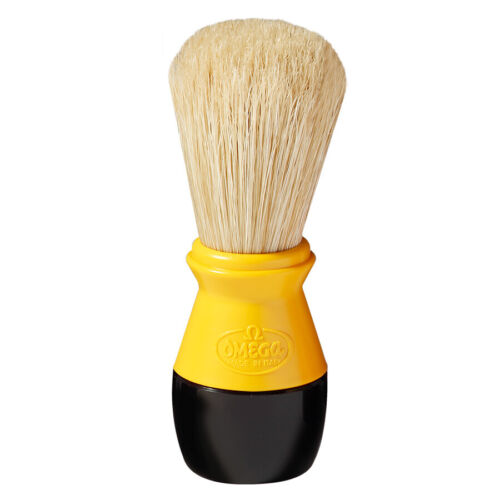 Negro Amarillo Brocha de Afeitar Omega Italia Pelo Cerdas Pura Naturales - Imagen 1 de 2