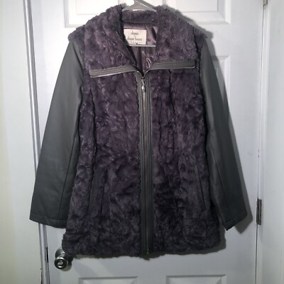 DENNIS BASSO Sterling Women's Gray Faux Fur Faux Leather 2-1