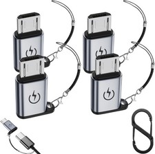 Micro USB to USB C Adapter 4 Pack ,Type C Female to Micro Male Conversion Conne