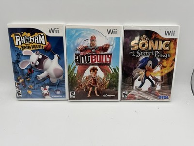 3 Nintendo Wii Games Lot Sonic Secret Rings Rayman Raving Rabbids Ant Bully