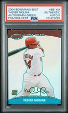 2004 Bowman’s Best Yadier Molina First Year GREEN AUTOGRAPH - PSA 9 POP 1 RARE