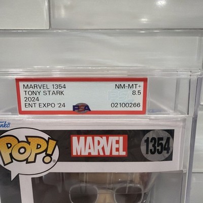 Funko Pop Marvel Tony Stark Iron Man 1354 2024 Expo PSA GRADED 8.5