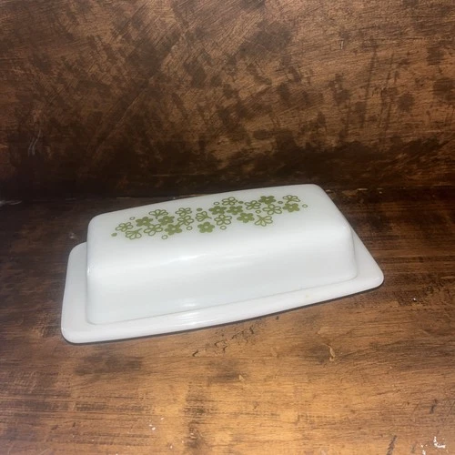 Vintage PYREX Spring Blossom Crazy Daisy Butter Dish & Lid USA