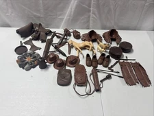 Vintage Lot Western Cowboy And Indian Action Figure Accessories