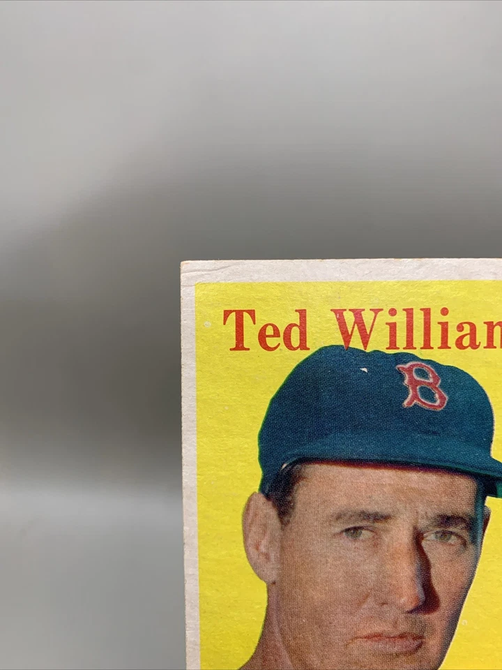 1958 Topps Ted Williams No1 Boston Red Sox VG+ Centered Wrinkle Edge Wear Изящный - Изображение 3 из 4