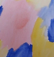 GAT Painting IMPRESSIONISM WHIMSICAL OOAK ABSTRACT 5x7 Purple Yellow Pink Signed